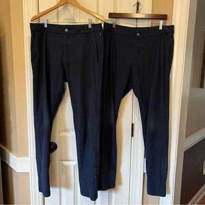 Lot of 2 Lululemon Commission Pant Classic Warpstreme 33 x 32” Obsidian Blue